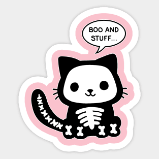 Halloween skelton cat Sticker